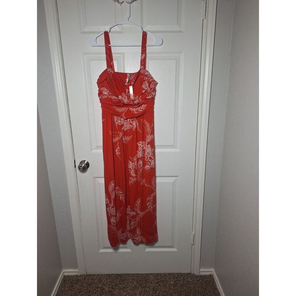 Soma Soft Jersey Twist Bodice Maxi Dress XL Floral NWT